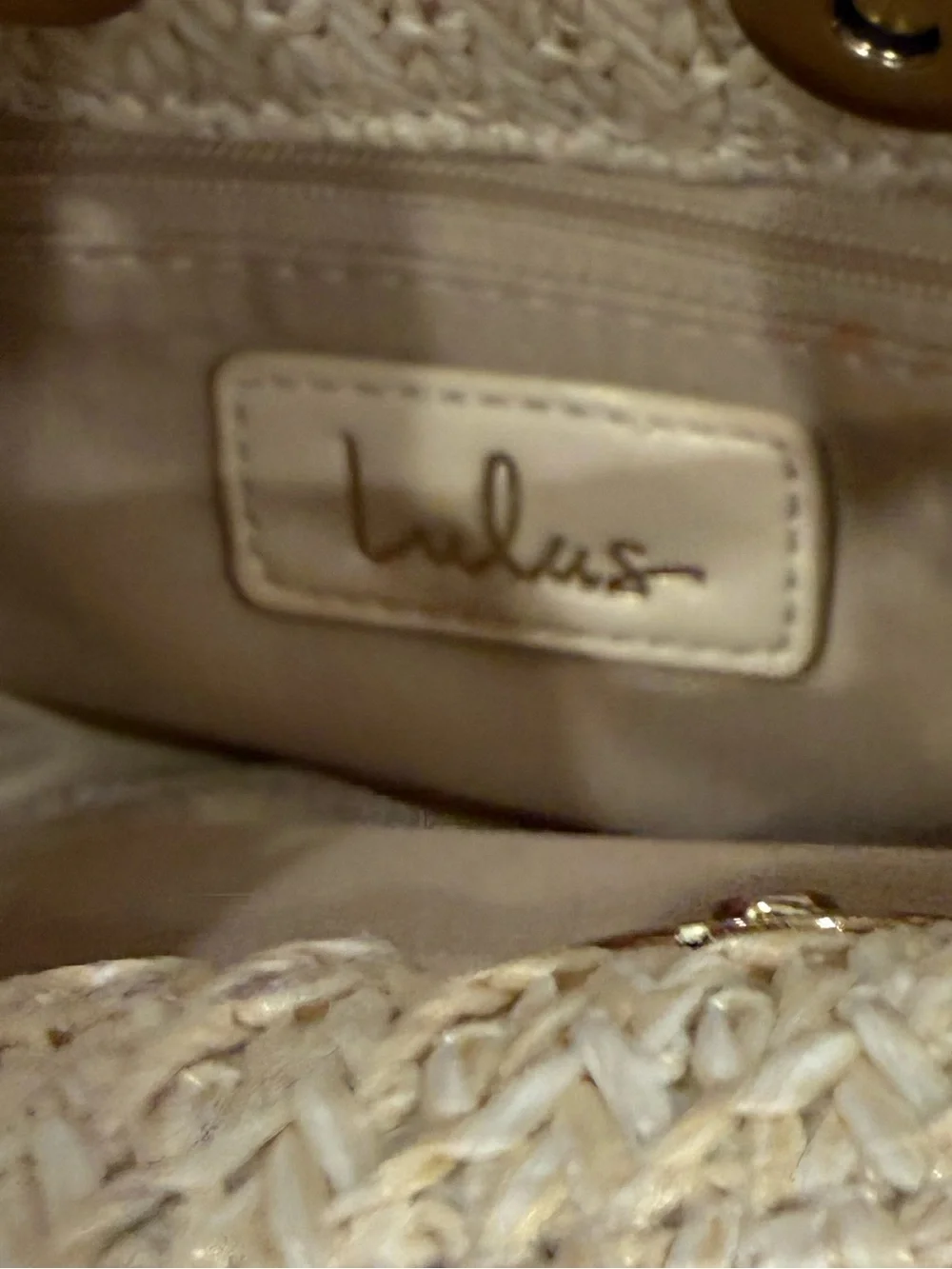 Lulu's Cream Woven Tote with Fabric-Trim Interior